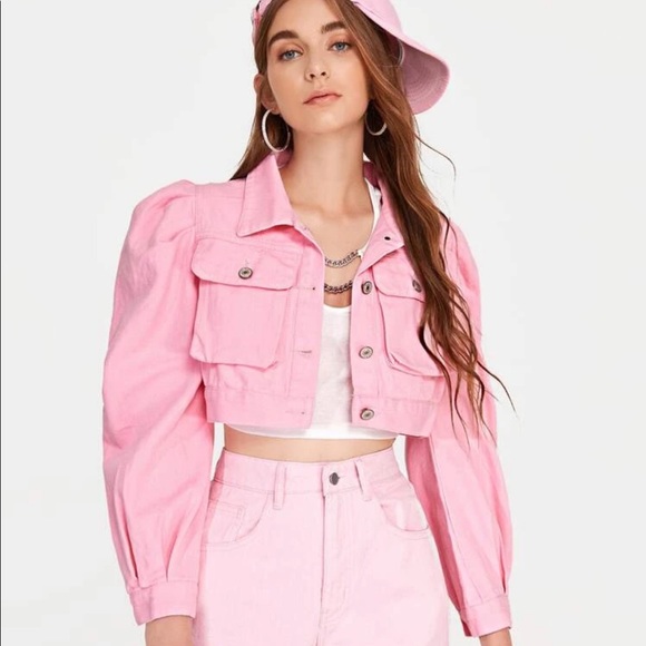 light pink crop jacket